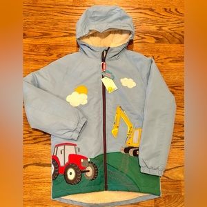 Mini Boden Boy 9-10Y Sherpa-Lined hooded Anorak Coat